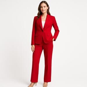 Worthington Stretch Red Suit Set — Blazer (10) + Trousers (4)